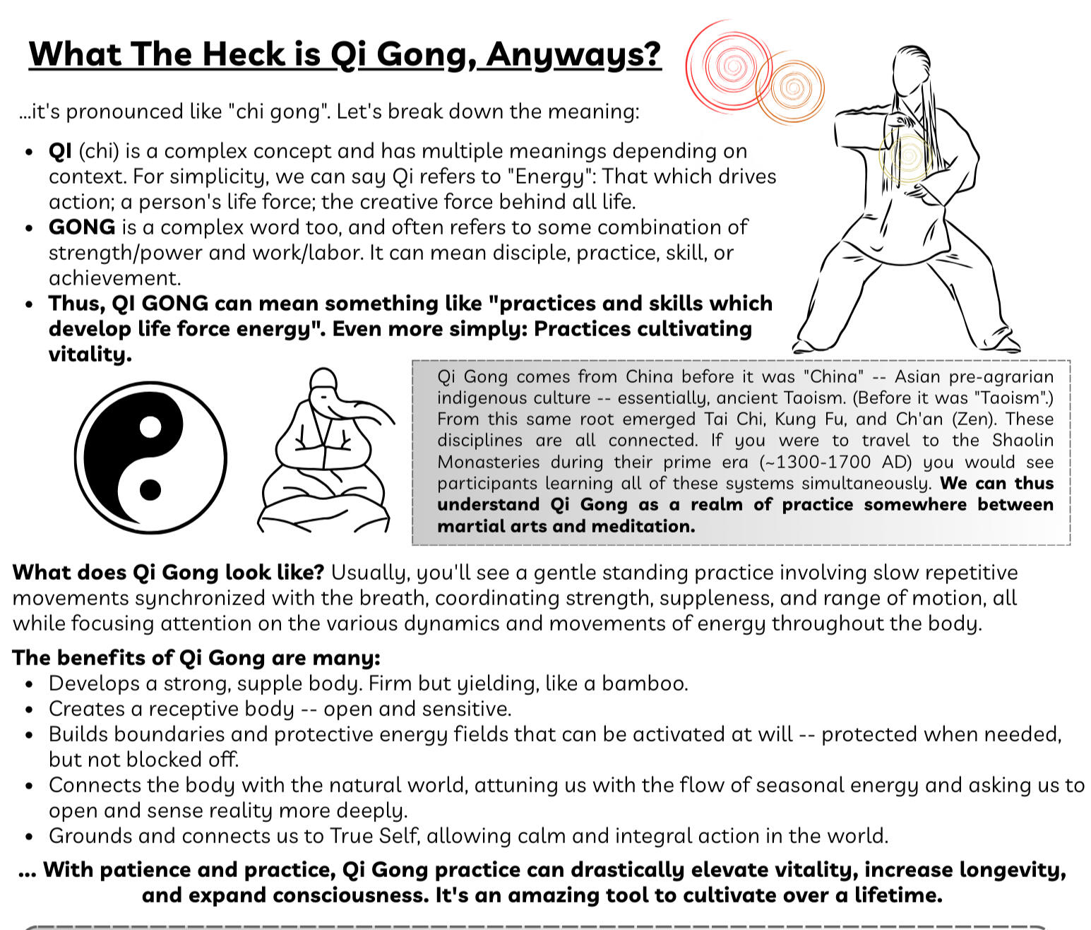 Healing Collective May 2025 - What the heck is qi gong anyways - readable infographic Healing Collective May 2025 - What the heck is qi gong anyways - readable infographic